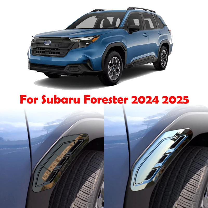 

For Subaru Forester 2024 2025 ABS black Front Air Flow Vent Fender Leaf board decorative sticker Side Wing Air Vent Cover trim