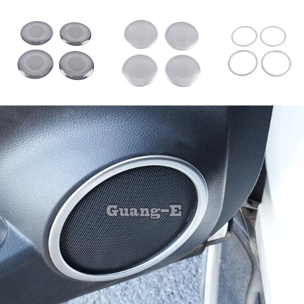 Door Cover Stick ABS/Steel Audio Speak Sound Cover Ring Circle Lamp Trim 4PCs For Nissan Qashqai j11 2019 2020 2021 2022 2023