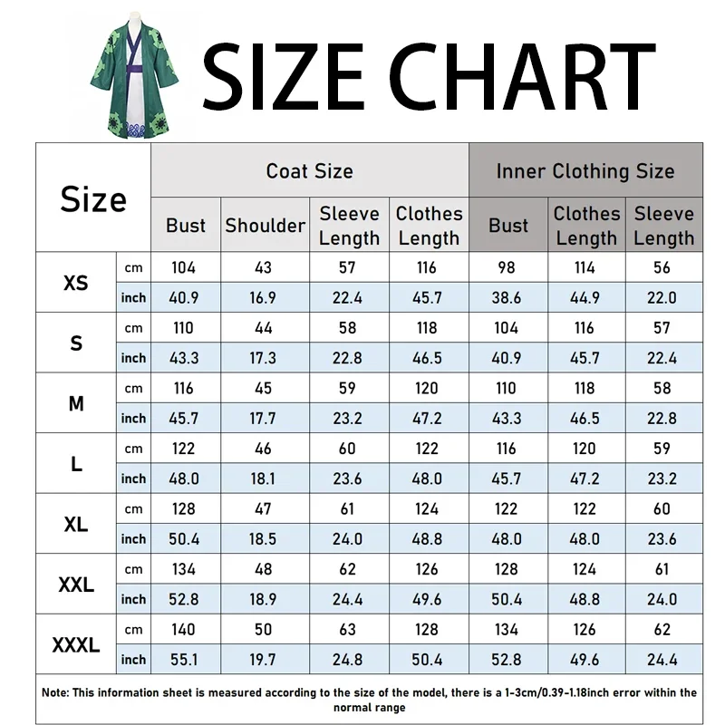 الدب البيت رورونوا زي أنيمي 111 قطعة تأثيري زورو كيمونو عباءة موحدة أقراط شعر مستعار هالوين Clo2025 PPT01..