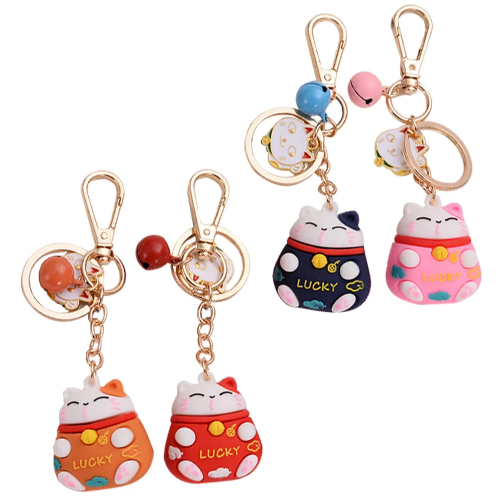 

4 PCS Keychain Pink Tote Bag Pendant Accessories Hanging Decor Adorable Soft Rubber Keychains Miss