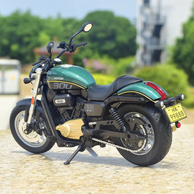 

1:12 SHAN 300 Retro Cruise Motorcycle Alloy Simulation Diecast Metal Model Car Sound Light Toy Collection Gifts