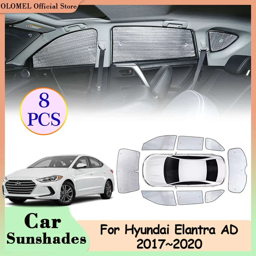 Full Coverage Sunshades for Hyundai Elantra AD Avante Sport 2017~2020 Car Rear Side Window Windshield Sun Visor Cover Accessorie