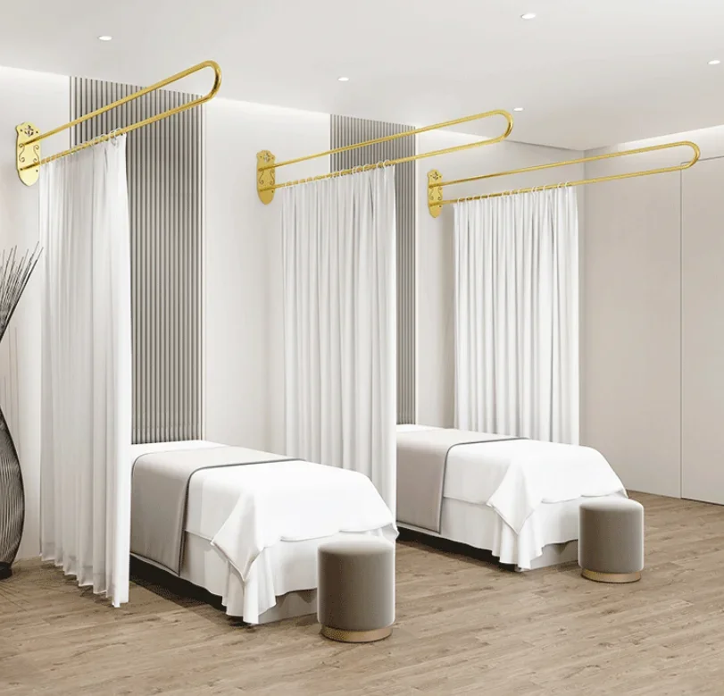 U-shaped L-shaped beauty salon health salon physiotherapy bed beauty bed partition curtain curtain rod