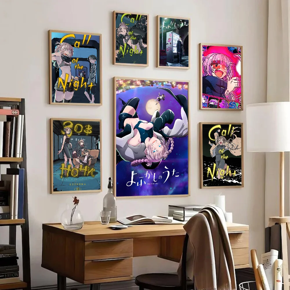 Anime Poster Call Of The Night Whitepaper Poster Vintage Room Bar Cafe Decor Vintage Decorative Painting