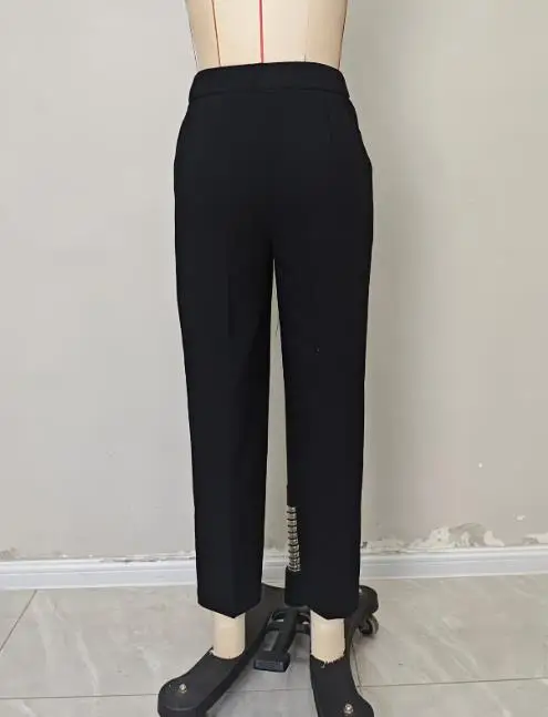 Primavera e outono feminino 2025 novas calças de perna reta-simples, casuais, ajuste fino, calças de perna reta visíveis para mulher