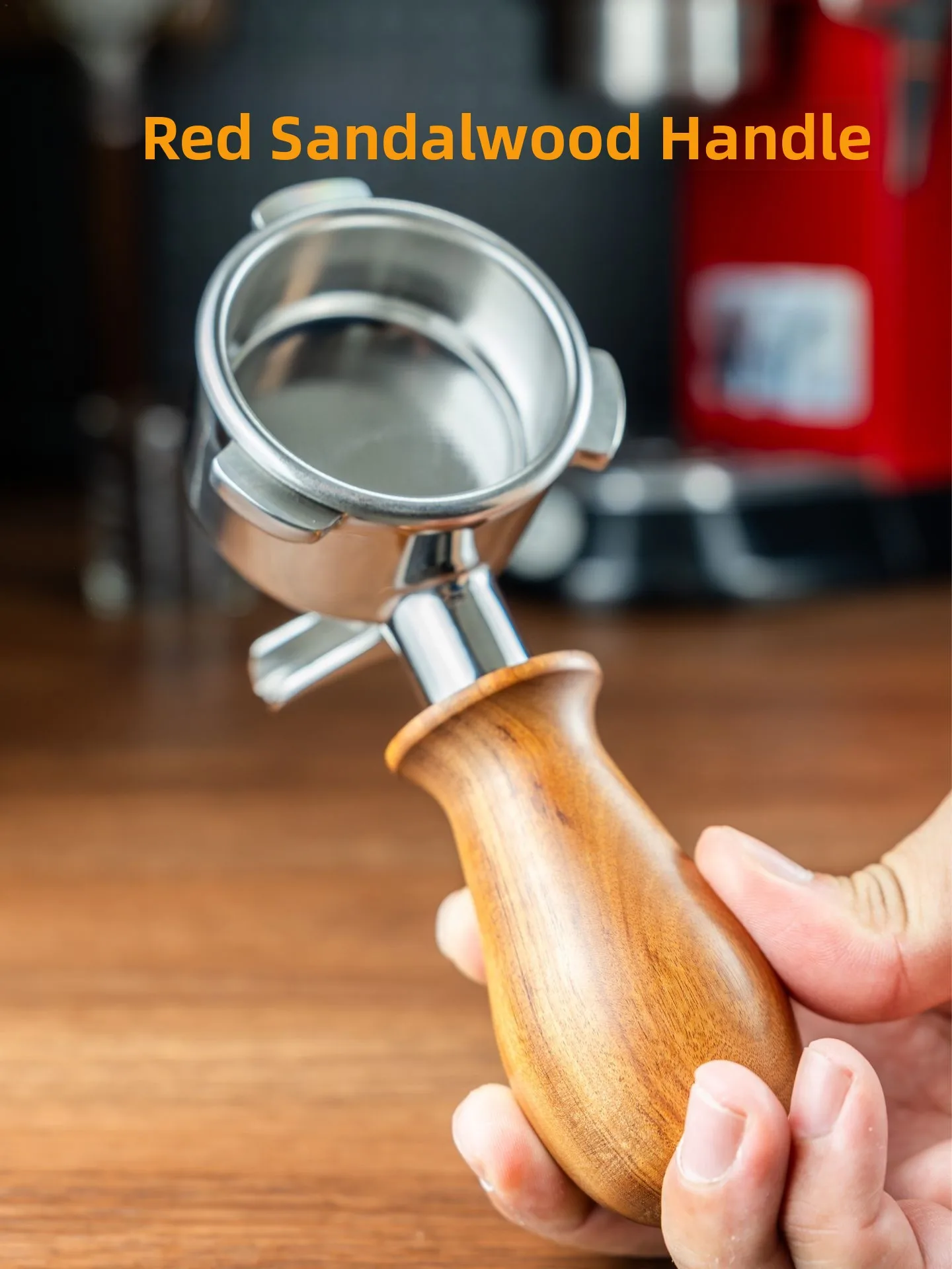 Neouza - Repuesto de mango para cafetera italiana, mango de madera de sándalo rojo, mango de pata de chino, tornillo M0, piezas y accesorios para cafetera Espro