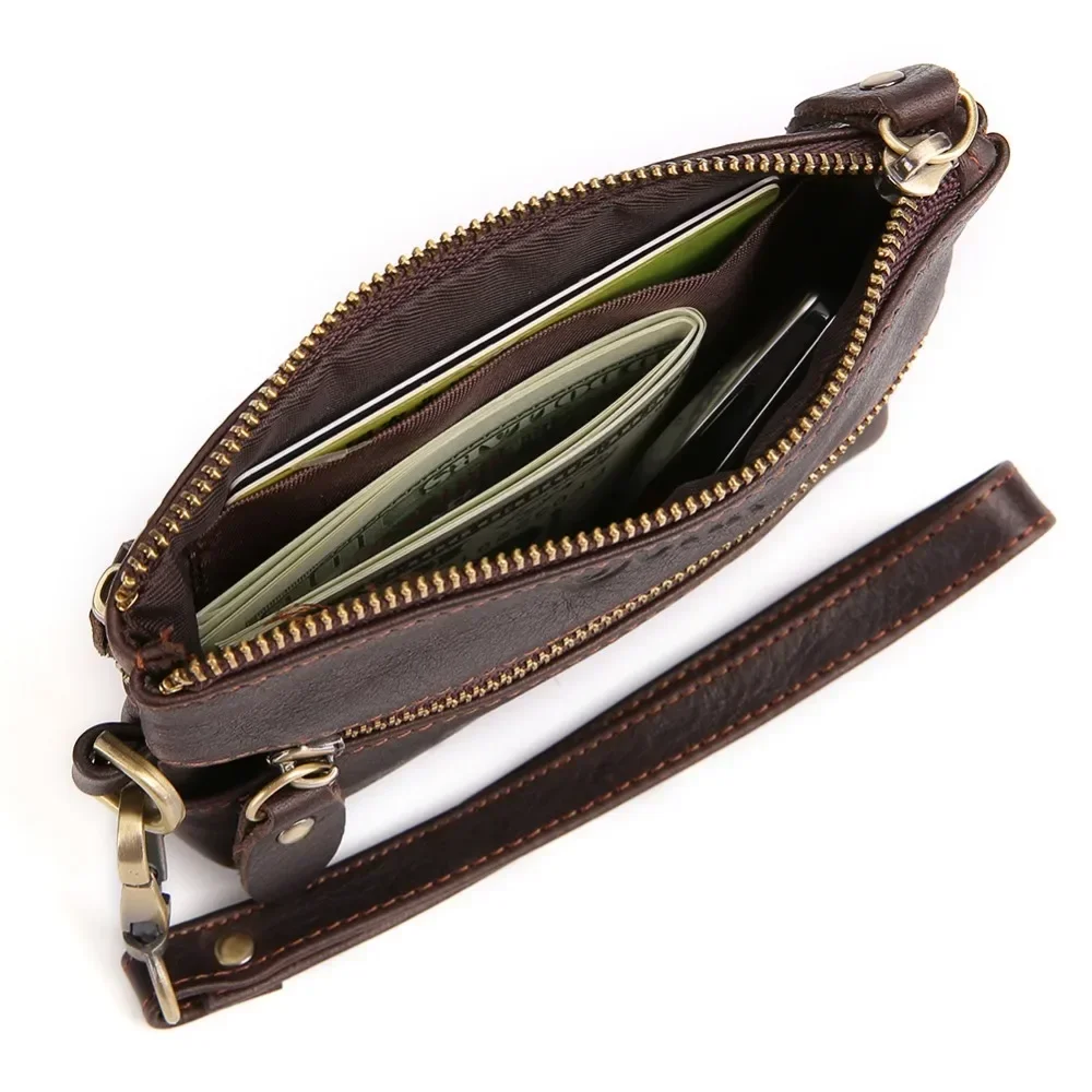 Herren Schlüssel etui multifunktion ale erste Schicht Rindsleder Wechsel funktion kleine Tasche