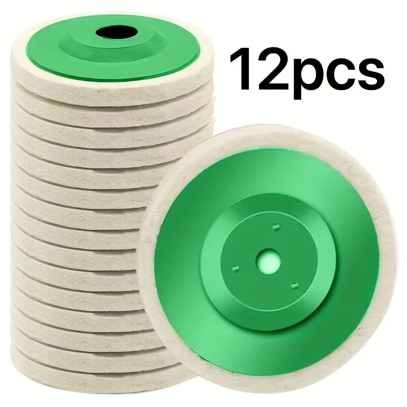 

12PCS 4 Inch Wool Polishing Wheel Buffing Pad Felt Disc for Angle Grinder