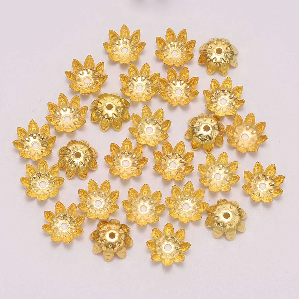 

500 PCS Retro Bead Hat Flower Pendant Metal Caps Jewelry Findings Spacer Making DIY Charm