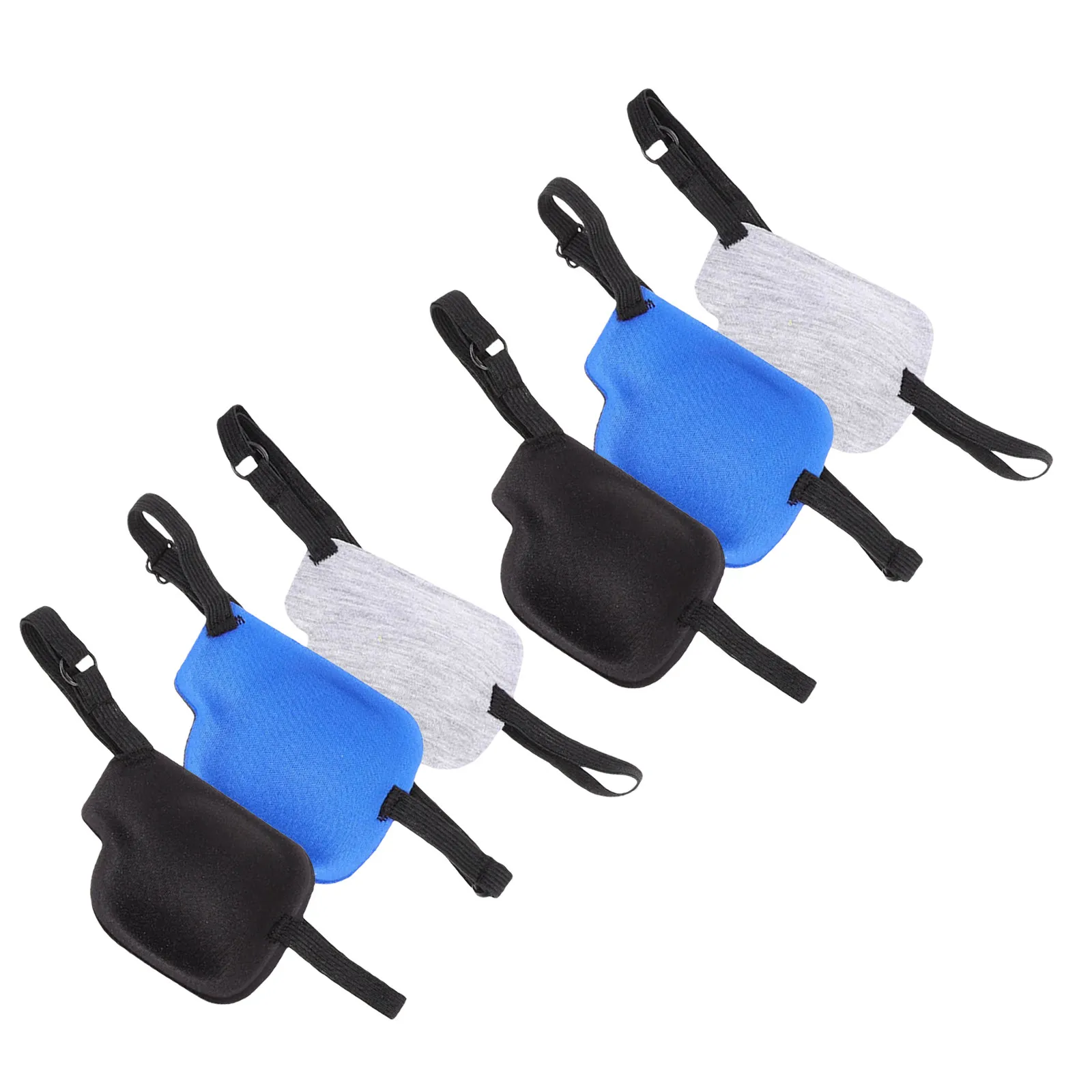 

6Pcs Ergonomic 3D Reusable Eye Patch Set Left Eye Cover Soft Fabric Adjustable Headband for Amblyopia Correction Post Surgery