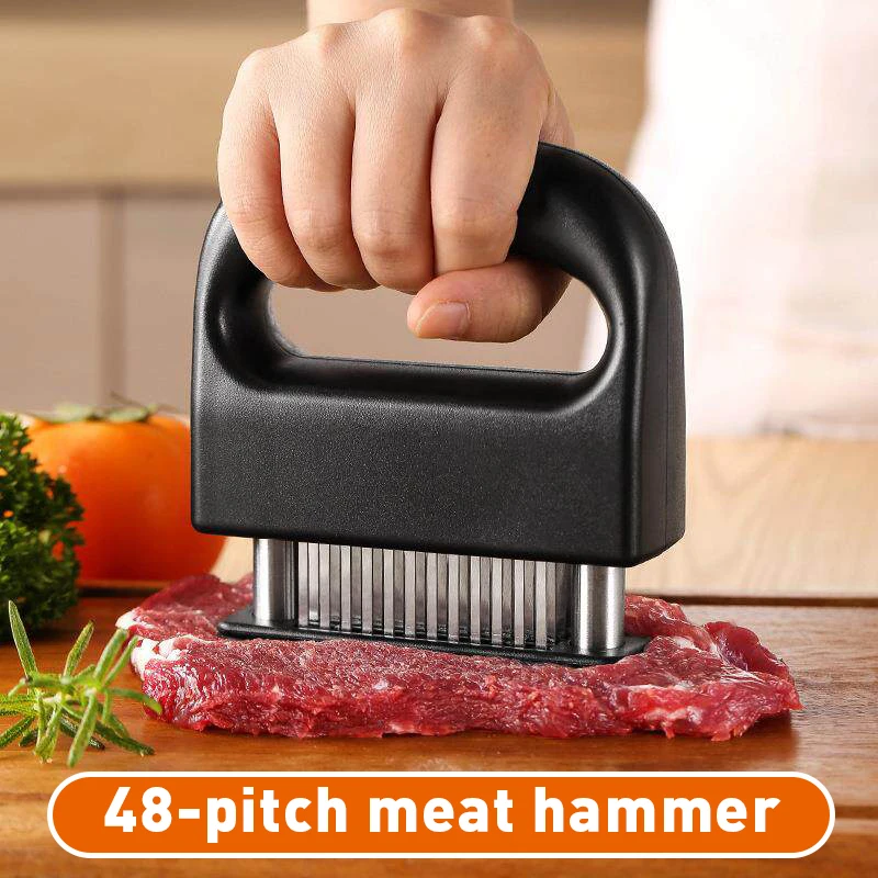 

1PCS 48-pin Meat Tenderizer Stainless Steel Steak Tenderizer Kitchen Tools BBQ Beef Floss Needles Meat Stick Meat Patty Maker