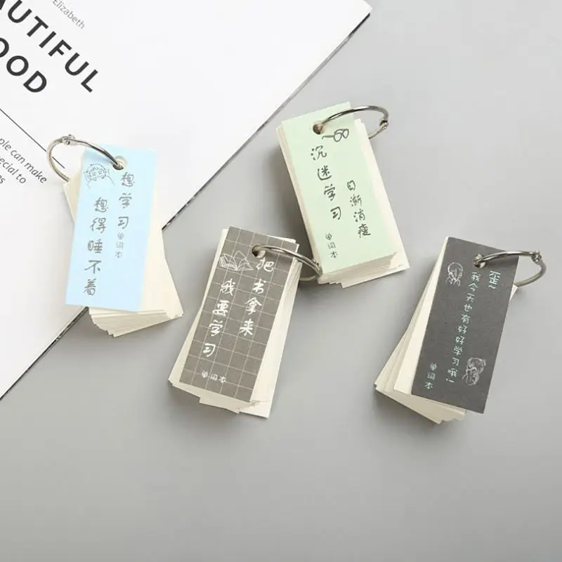 Cartoon Mini Pocket Notebook Blank 110 Sheets Memo Notepad Vocabulary Writing Reciting Book for College Students