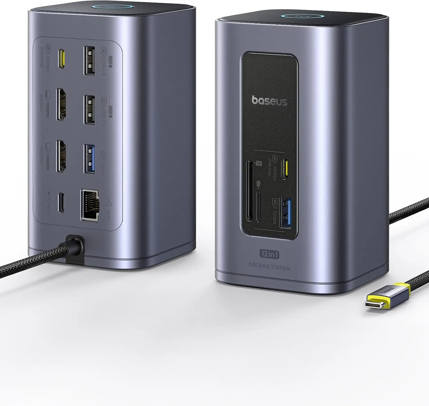 

Многофункциональная док-станция USB-C 12-в-1 с двумя портами HDMI 4K, портами 10Gbps и зарядкой PD 100W для ноутбуков
