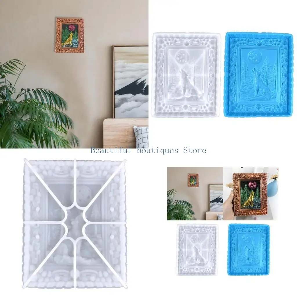 

U4LF Валентина Луна Волк Смола Плесень DIY Силиконовая Ремесло Плесень Настенный Декор