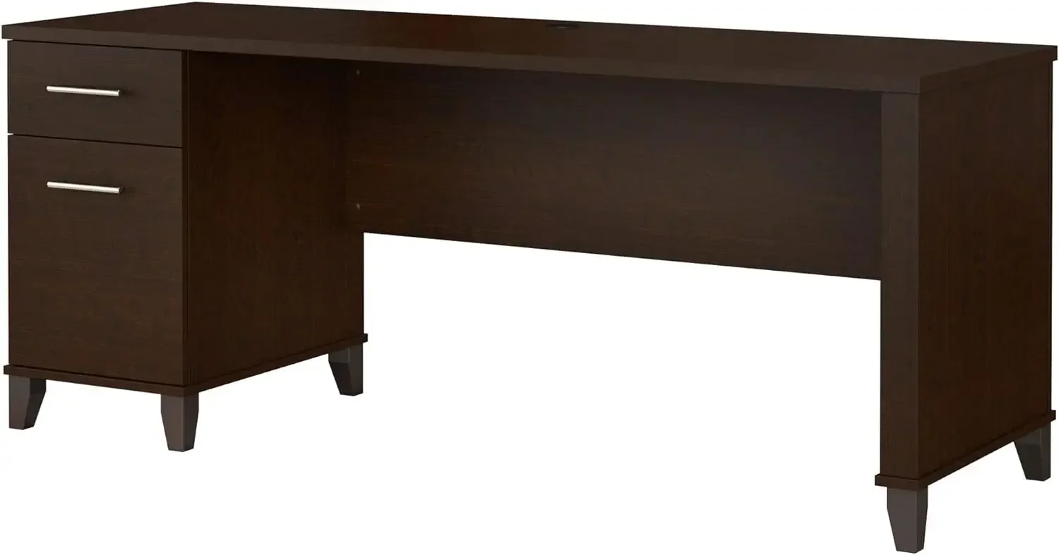 

Bush Furniture Somerset Computer Desk with Drawers Office Desk for Home Workspace in Mocha Cherry 72W Large Desk