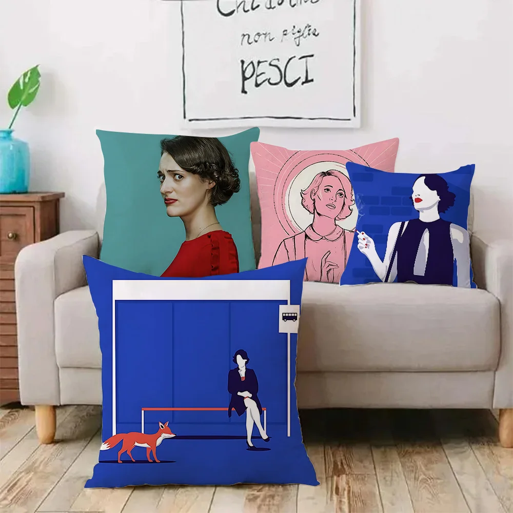 F-Fleabag Classic TV Pillow Covers Cartoon Sofa Decorative Home Double-sided Printing Short Plush Cute Cushion Cover