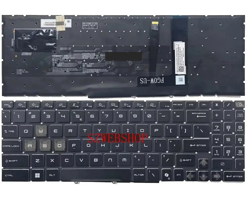 

НОВАЯ клавиатура для ноутбуков MSI Crosshair 16 17 18 HX AI D2XWFKG D2XWGKG MS-1841 с 24-зонной RGB-подсветкой