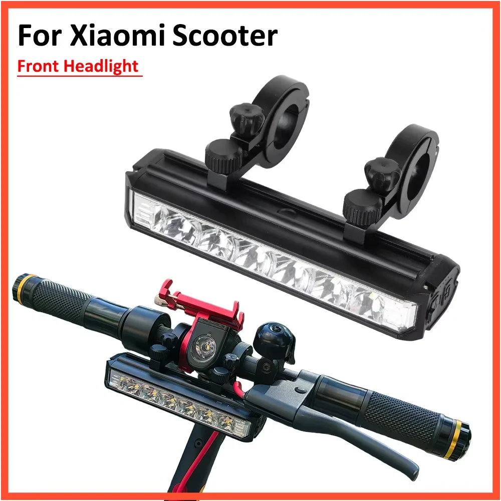 Luz LED frontal para scooter elétrica Xiaomi 2000mAh 4000mAh Lanterna à prova d'água com carregamento USB lâmpada de ciclismo