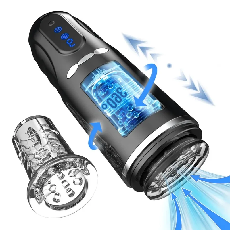 Automatic Masturbator for Men Sucking Vibrating Real Pussy Blowjob Machine Male Sex Toy Men Masturbation Cup Adult Goods for Men
