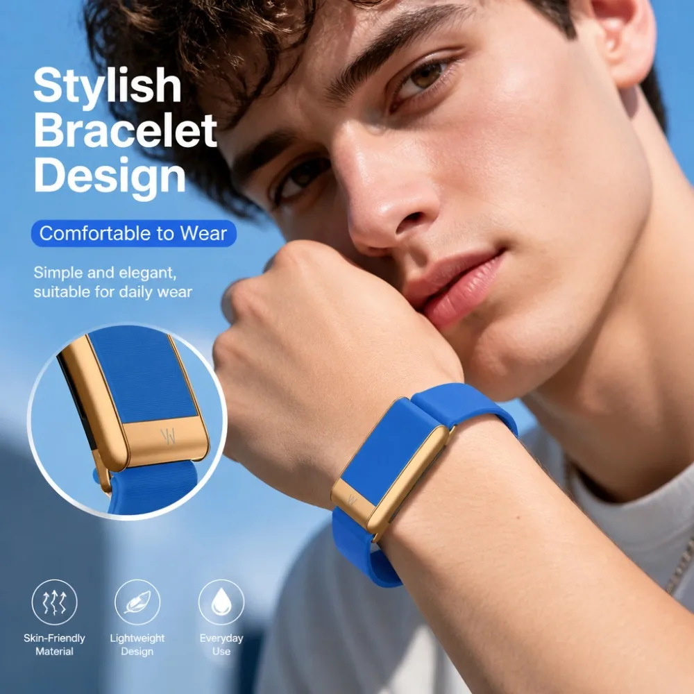 For WHOOP 5.0 MG Band Waterproof Elastic Nylon Braided Strap Rose Gold Metal Frame Sport Replacement Wristband Accessories