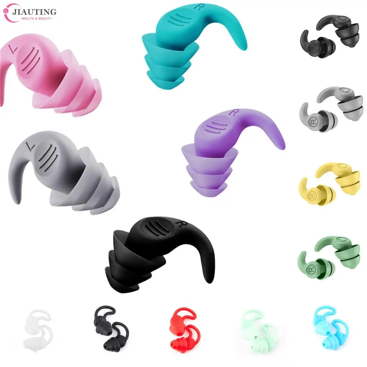 1pair Silicone Sleeping Spiral Ear Plugs Sound Insulation Ear Protection Earplugs Anti-Noise Plug For Travel Noise Reduction