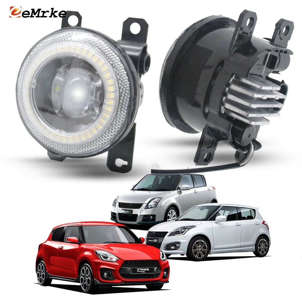 

Пара для Suzuki Swift Sport 2006-2018 2019 2020 2021 2022 светодиодные противотуманные фары Angel Eye DRL с диафрагмой противотуманные фары автомобильные аксессуары
