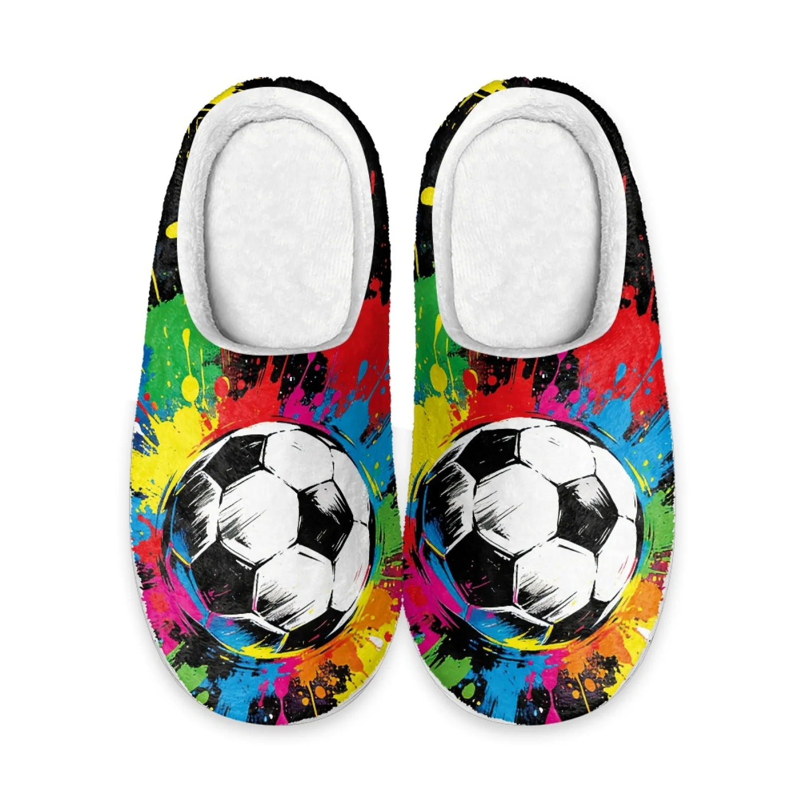 PENSTROLL Colorful Splatter Wfh Cozy Essentials Slippers Slippers For Wide Feet Women Cotton Slippers for Travel