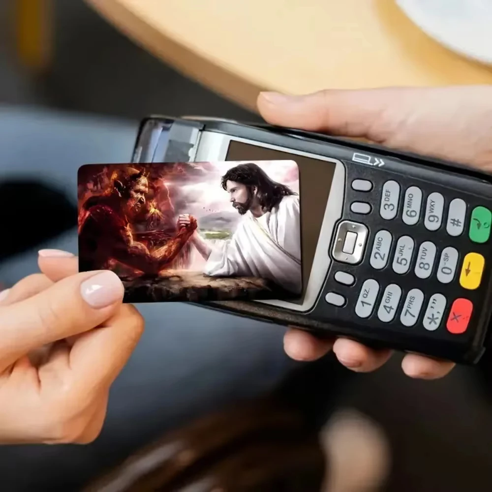 المسيحية الله يسوع الراعي المسيح المعتقد الإيمان سامريتون PVC ملصق فيلم غطاء الجلد لبطاقة الائتمان بطاقة الخصم البنك