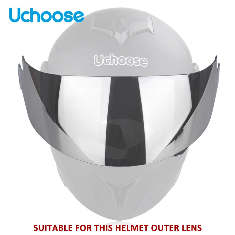 UCHOOSE Motorcycle Helmet Lens Facelift Helmet Special Lens Transparent Mirror Black Mirror Color Mirror Silver Lens Package