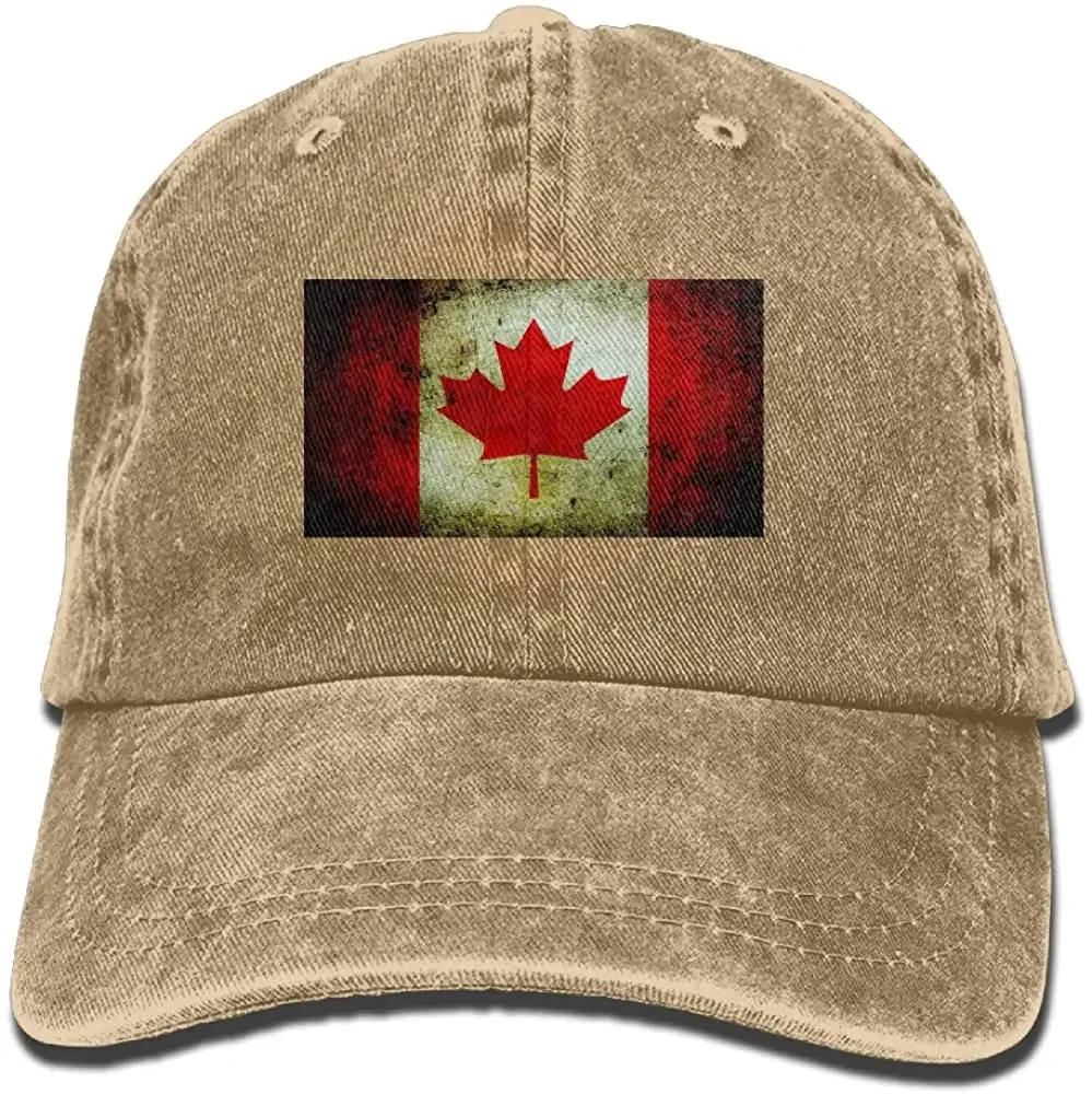 

2026 Unisex Adult Vintage Canada Flag Washed Denim Cotton Sport Outdoor Baseball Cap Adjustable One Size