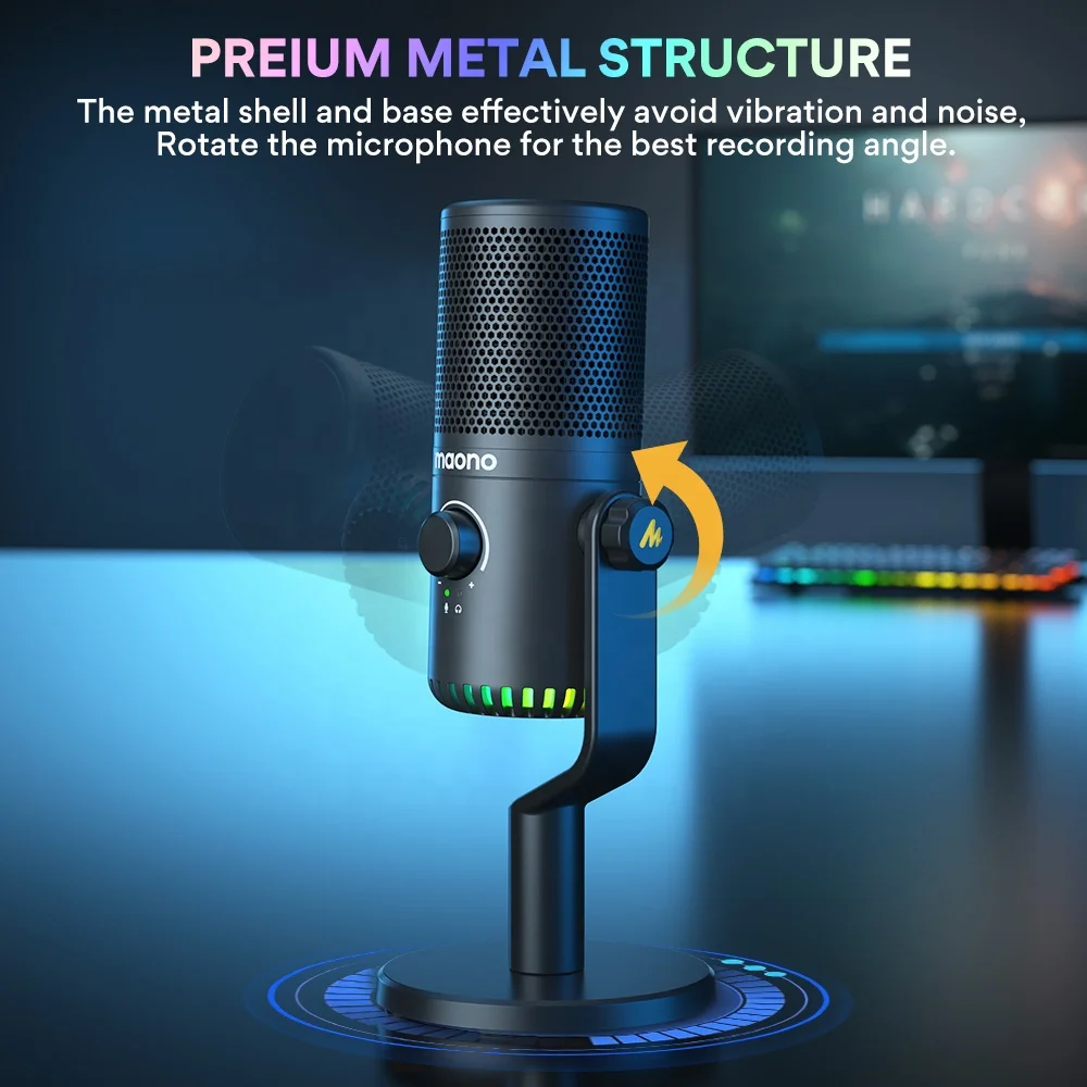 Maono DM30 Programmable RGB Gaming Microphone 3-in-1 Mic Knob Podcast Mic Desktop USB Type C Condenser Gaming Microphones - view 5