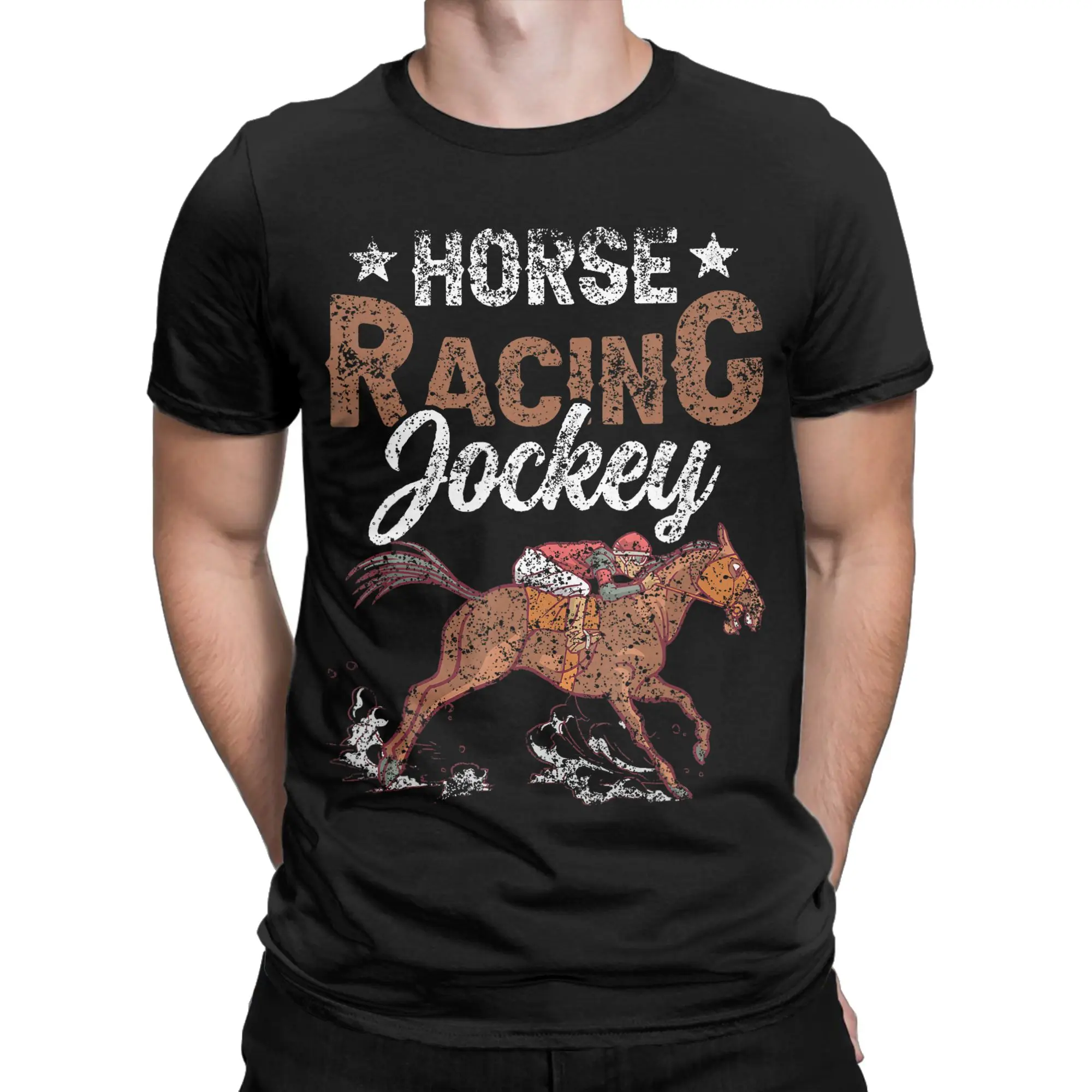 Men's Horse Racing Jockey Racer Race Horses T-Shirts Clothes Beach Streetwear Short Sleeve T Shirt O Neck Harajuku Tee Shirt