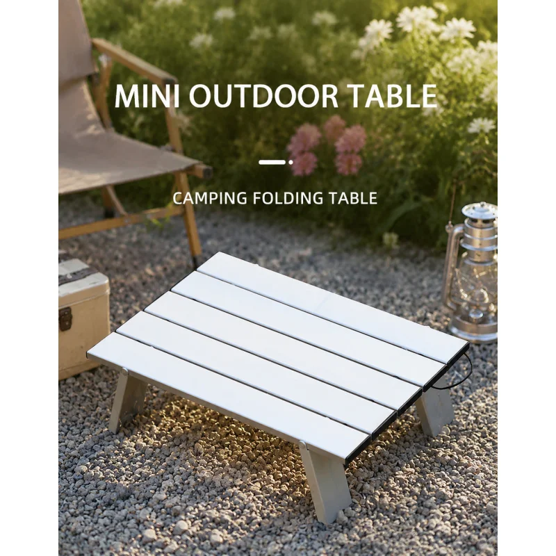 Mesa Plegable Ligera para Acampar, Mesa Enrollable de Aluminio para Campismo, Picnic, Pesca, Barbacoa, Viajes