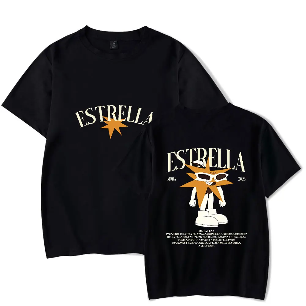 Mora Merch Album Estrella Tee Shirt Crewneck  Short Sleeved Man/Woman T shirt HipHop Streetwear Fashion Tee Shirt  Streetwear