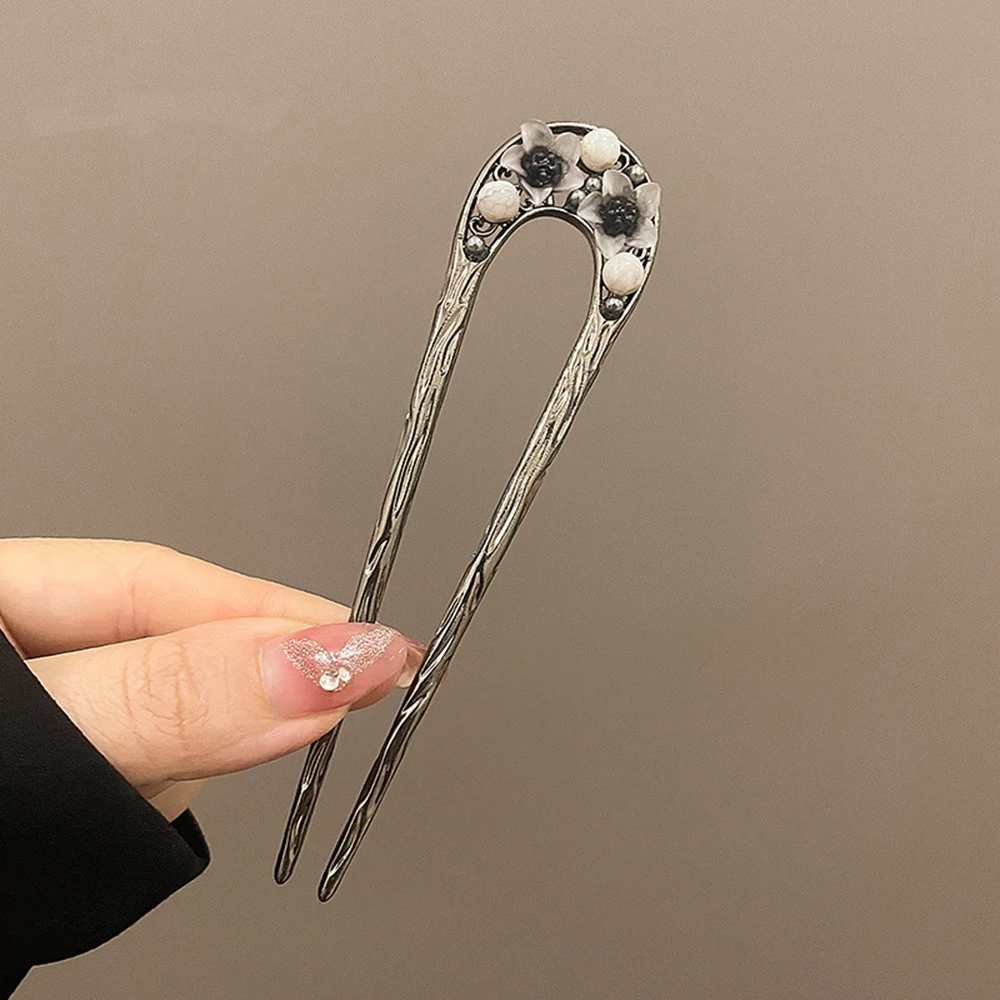 Haarstab im chinesischen Stil für Frauen und Mädchen, Vintage-Haarnadeln, modische U-förmige Haarspangen aus Metall, Haar-Accessoires – Detail 21