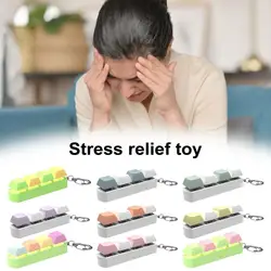 4-Buttons Keycap Fidget Toy with Sound Light Stress Relief Mechanical Keyboard Keycap Clicking Sensory Toy Keychain Pendant Gift