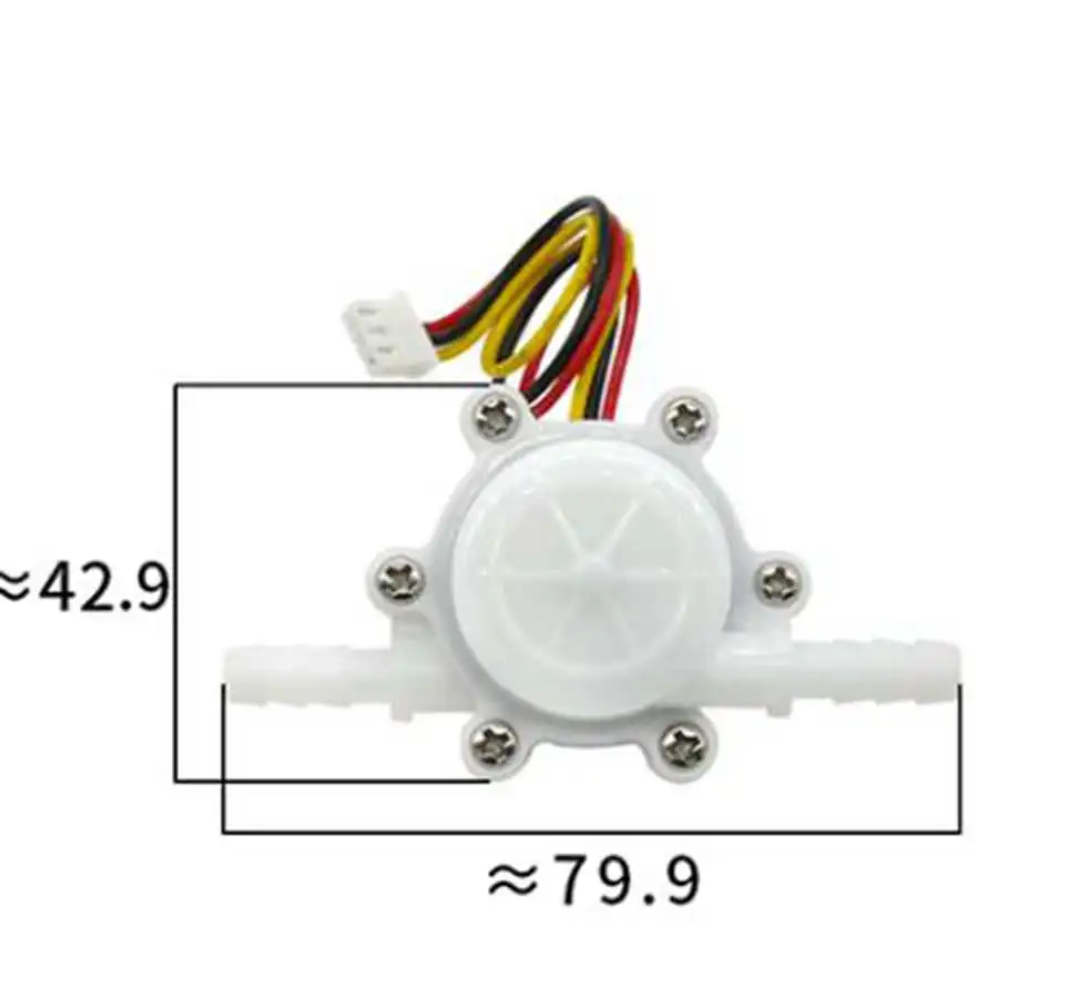 0.2-6L/min Hose Barb 7mm Water Flow Sensor Switch Flow Meter Control Counter