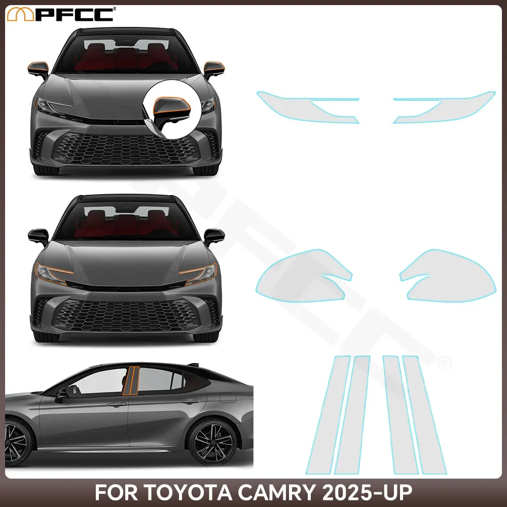 

Прозрачная наклейка из ТПУ для Toyota CAMRY 2025, аксессуары для кузова, предварительно вырезанная защитная пленка для краски, автомобильный прозрачный комплект, наклейка, автомобильные аксессуары