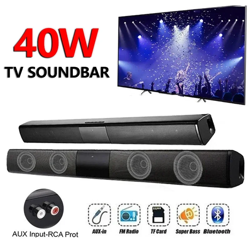 

TV Speaker Home Theater Bluetooth Speakers 40W High-power Soundbar Wireless Remote Control Subwoofer Sound Box FM Radio