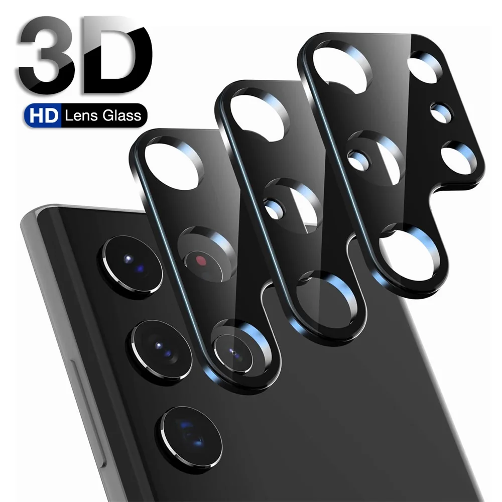 

3D Curved Lens Protector For Samsung Galaxy S22 Ultra S21 Plus S20 FE M31 Phone Back Camera Anti-scratch Full Cover Lens Glass
