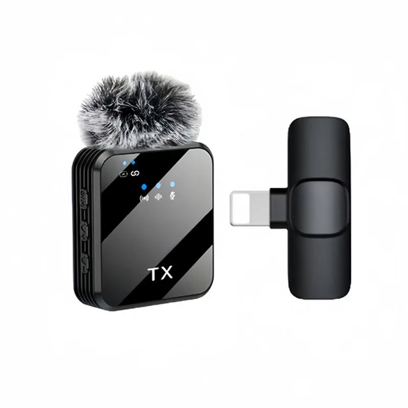 2IN1 Wireless Lavalier Microphone for Camera/iPhone/Android Broadcast Microphone for Video Recording Podcast Noise Reduction mic