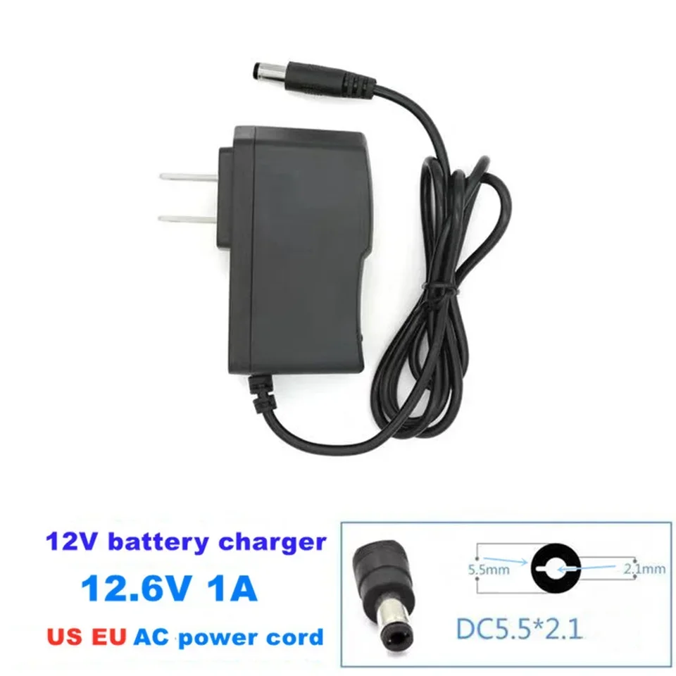 Aleaivy 12V 30000mah 18650 batería de iones de litio súper recargable portátil AC/DC 12,6 v 30Ah monitor de cámara CCTV + 1A cargador