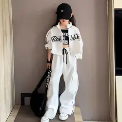 Children's Cardigan Jacket and Trousers 2-Piece Set Stylish Korean CasualsuitSpring Autumn New Arrival Youth Fashion Outfit