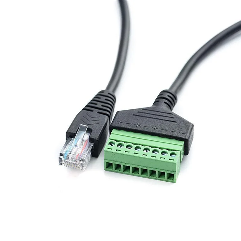 Adaptor Konverter Terminal Sekrup Ethernet RJ45 Jantan ke Terminal Sekrup AV 8 Pin, Adaptor Jaringan RJ45 ke Terminal Sekrup
