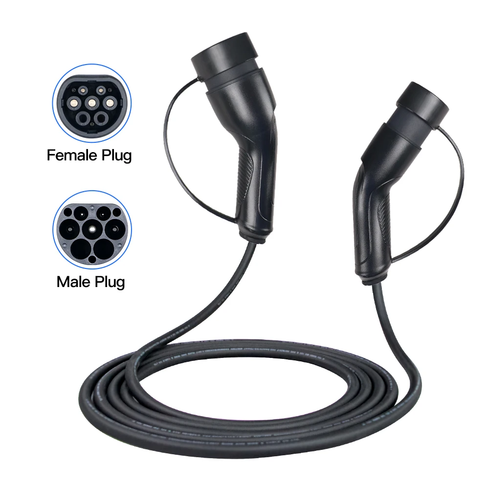 Kolanky 16A 3.6KW EV Charging Cable Type 2 Male Connect Public Station To Type 2 Female Plug EU Electric Vehicle Charger 5M