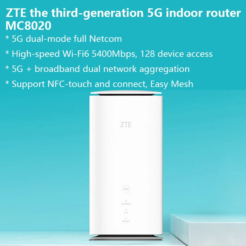 Original ZTE MC8020 WIFI6+ Router 5400Mbps Dual Band Mesh WiFi Wireless Extender With Sim Card Slot 5G 4G LTE Network Repeater