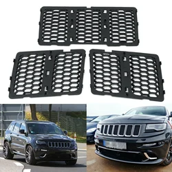 Car Black Front Grille Inserts Trim Mesh Kit For Jeep Grand Cherokee 2014-2016