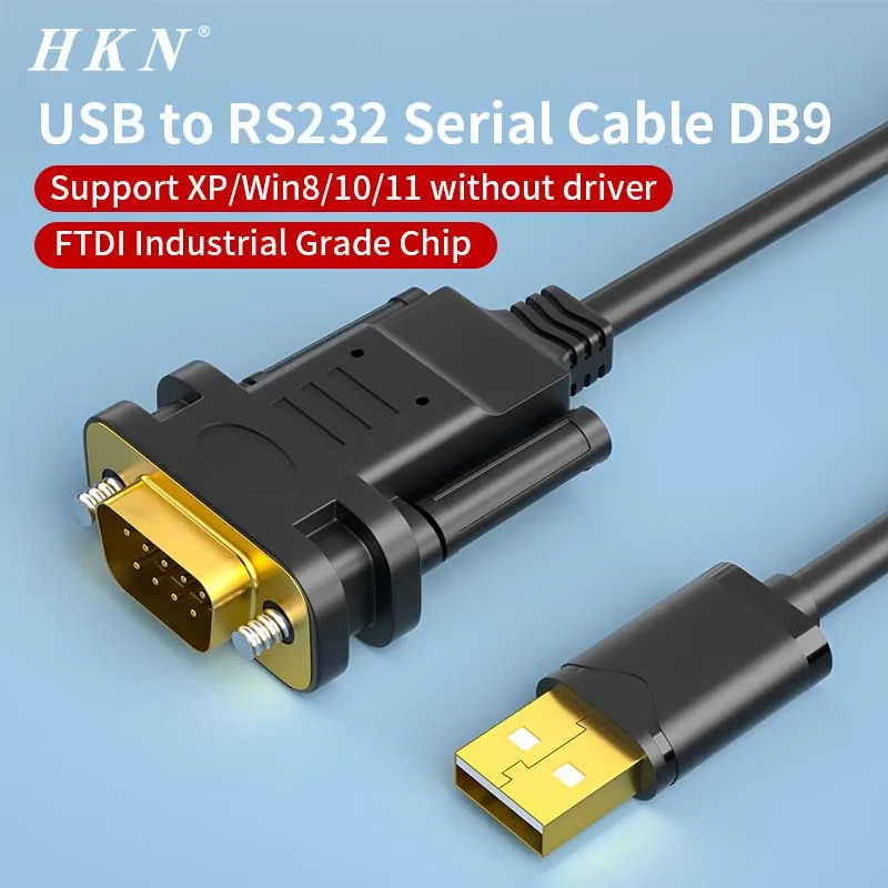 HKN USB 2.0 to Serial RS-232 DB9 9Pin Adapter Converter Cable Length 1.8M with Prolific Chipset USB TO RS232 SUPPORT WIN10