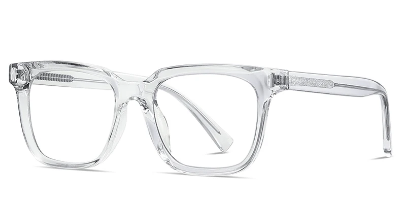 Kachawoo Anti-Blue Light Glasses TR90 Acetate Square Transparent Gray 7