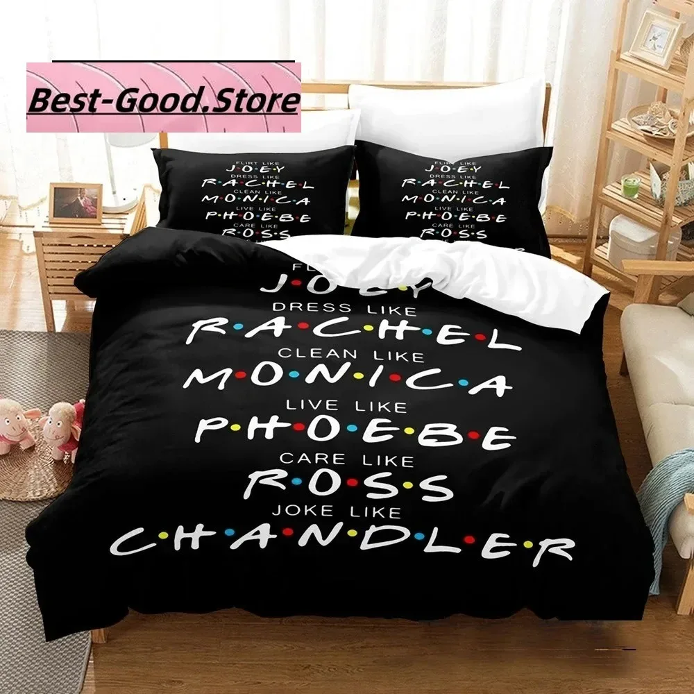 

3D Print Friends Tv Show Comedy Style Bedding Set Boys Girls Twin Queen King Size Duvet Cover Pillowcase Bed boys Adult Bedroom